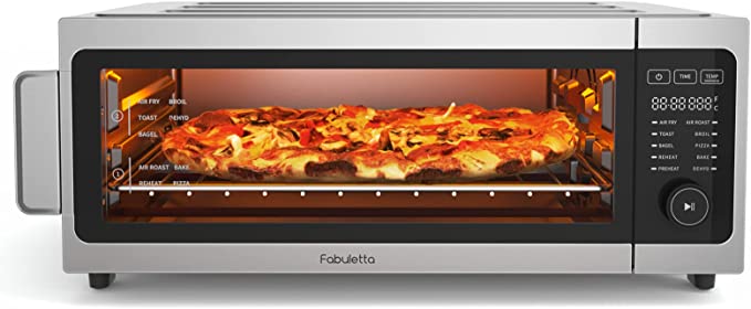  Fabuletta Air Fryer Toaster Oven Combo - 32 QT Large Countertop  Convection Toaster Oven,18-in-1 Digital Airfryer with Dehydrate, Smokeless  Fast Cooking Oven Fit 13 Pizza, 13 Lbs Chicken,5 Accessories : Home