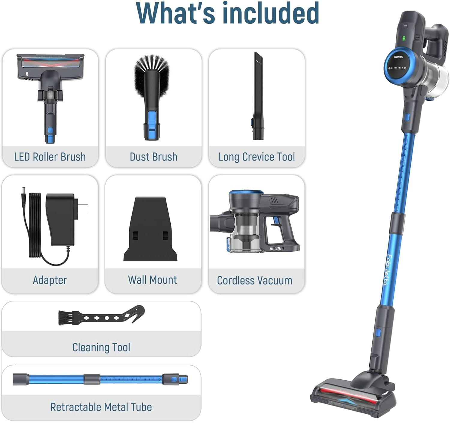 FABULETTA 24 Kpa Cordless Vacuum Cleaner - 6 in 1 2024 Lightweight Stick